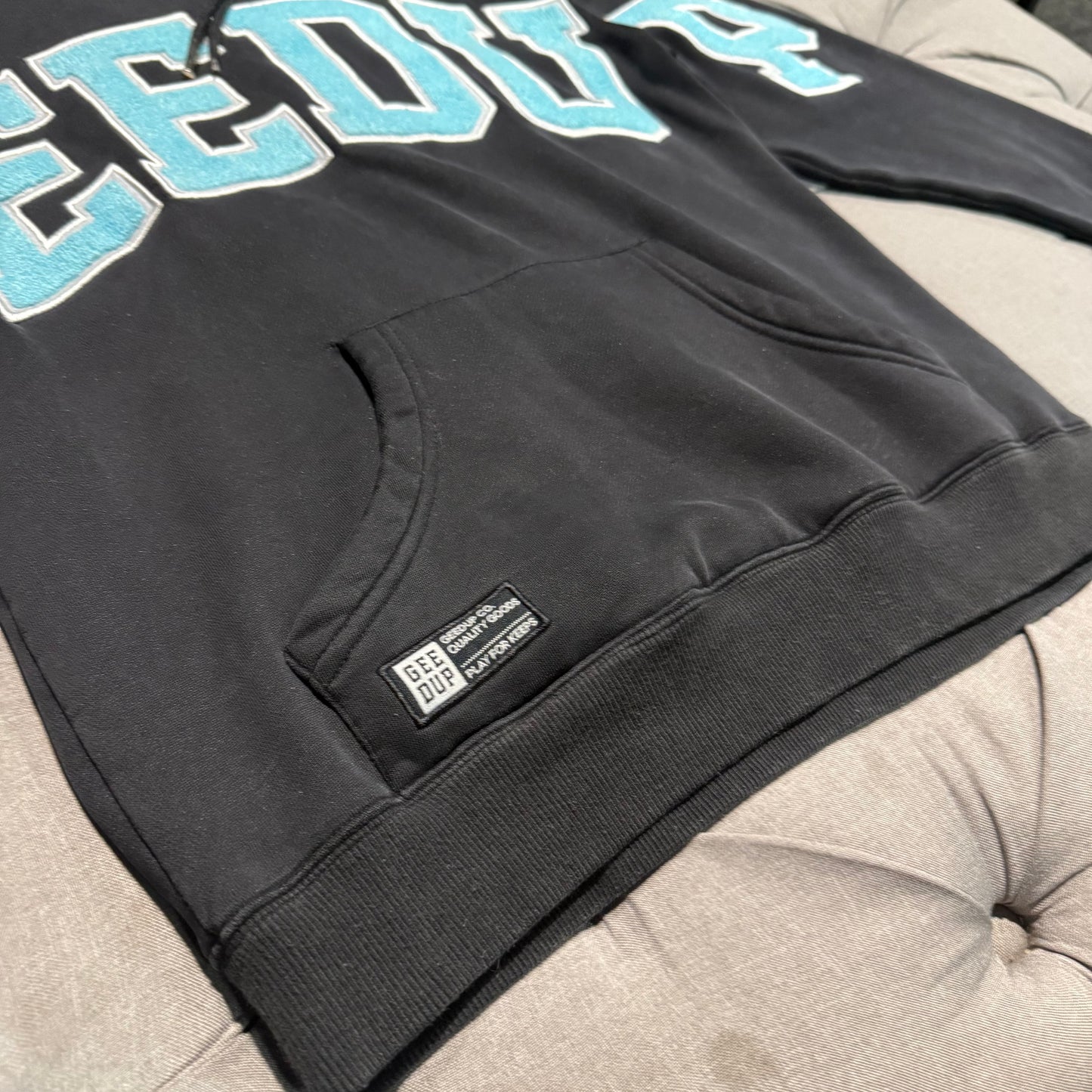 Geedup Team Logo Hoodie 'Black Blue' (Second hand)