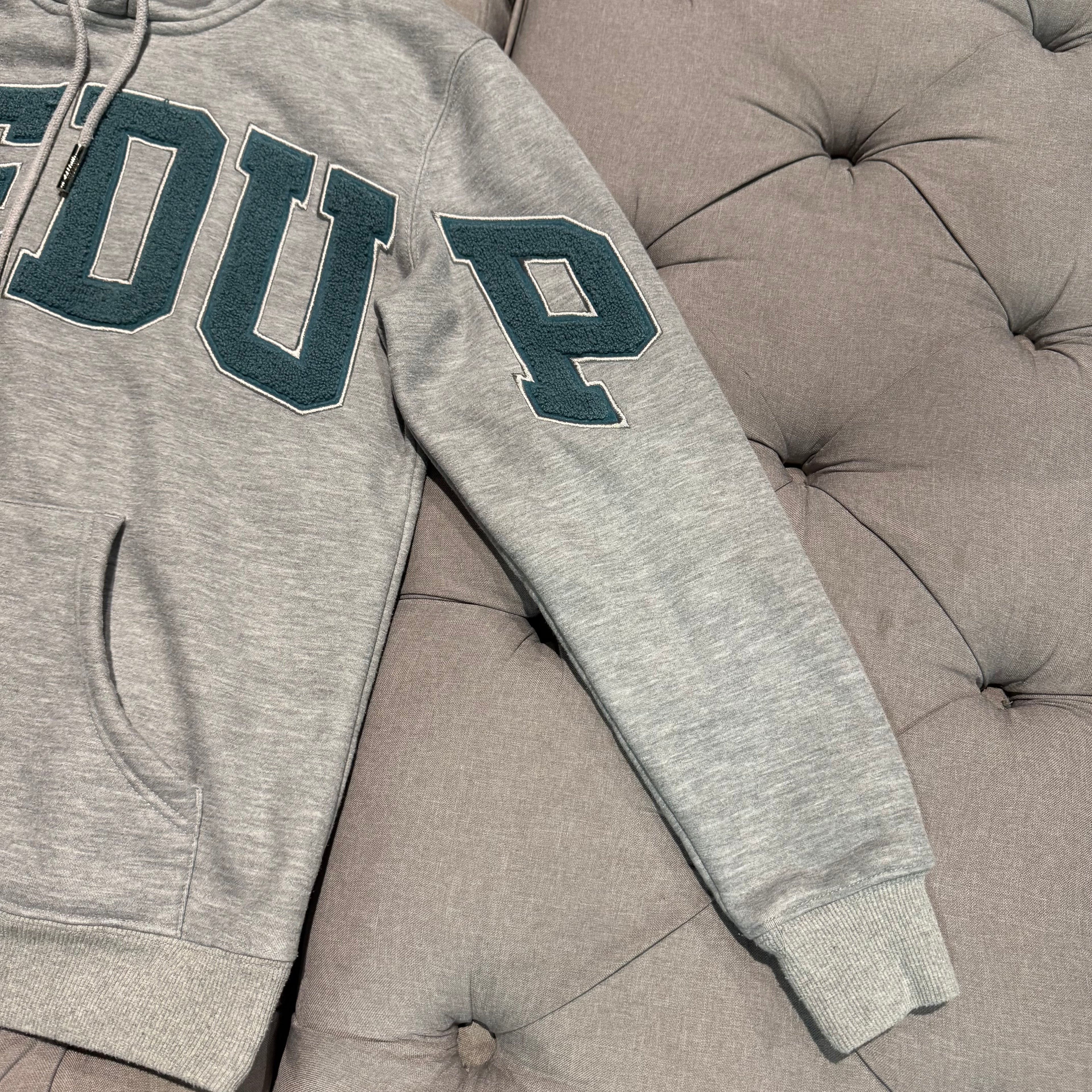 Geedup Team Logo Hoodie 'Grey Aqua Green' (Second hand)