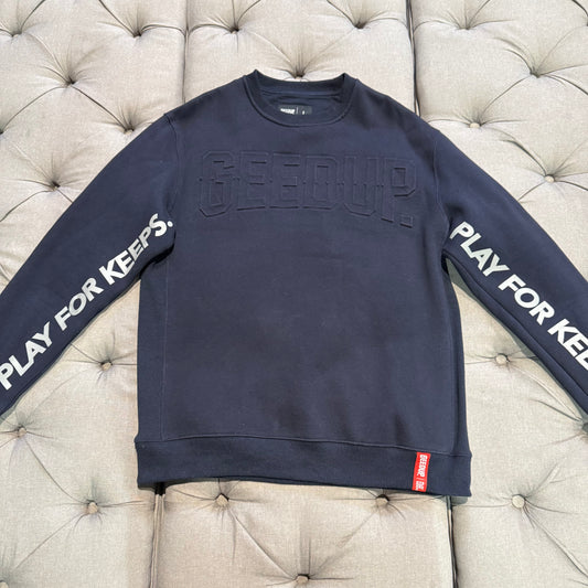 Geedup Embossed Logo Crewneck 'Navy' (Second hand)