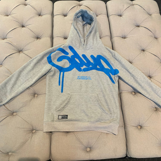 Geedup Handstyle Hoodie 'Grey Baby Blue' (Second hand)