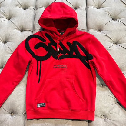 Geedup Handstyle Hoodie 'Red Black' (Second hand)