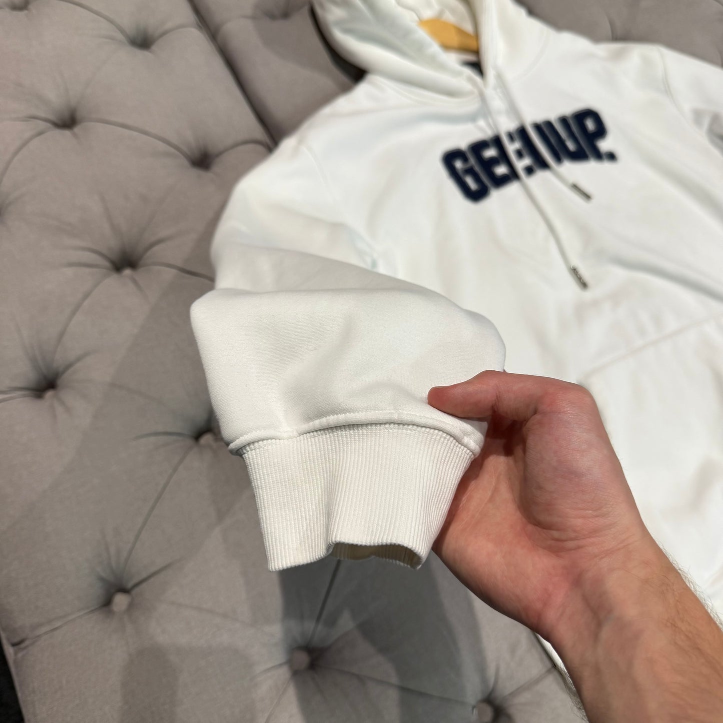Geedup Play For Keeps Hoodie 'White Navy' (Second hand)