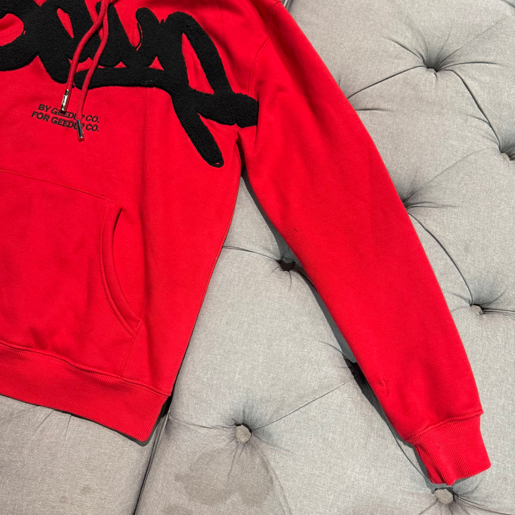 Geedup Handstyle Hoodie 'Red Black' (Second hand)