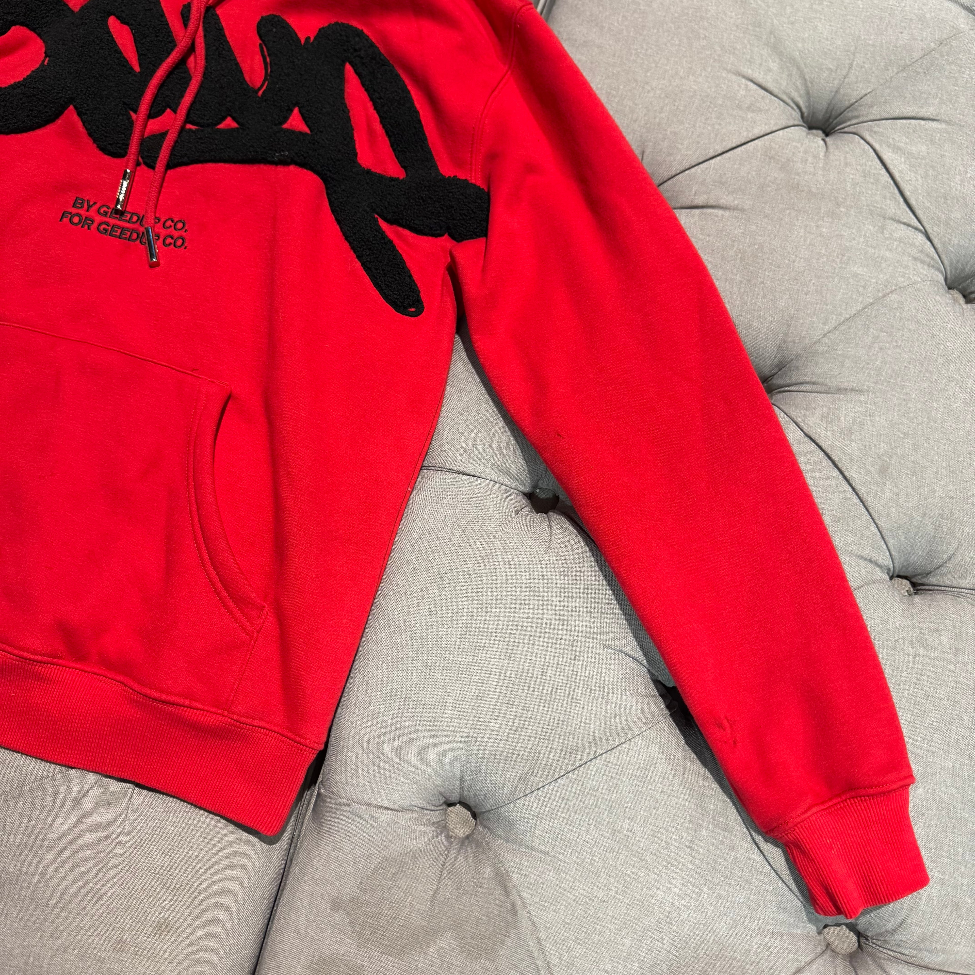 Geedup Handstyle Hoodie 'Red Black' (Second hand)