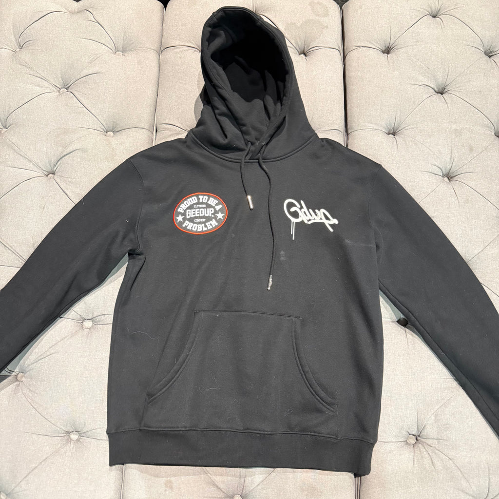 Geedup Proud To Be A Problem Hoodie 'Black White Red' (Second hand)