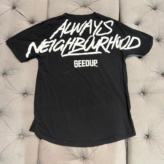 Geedup Always Neighbourhood T-shirt 'Black White' (Second hand)