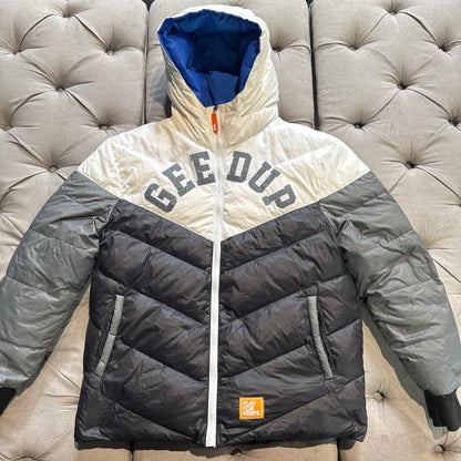 Geedup Reversible Puffer Jacket 'Blue Black / White Grey' (Second hand)