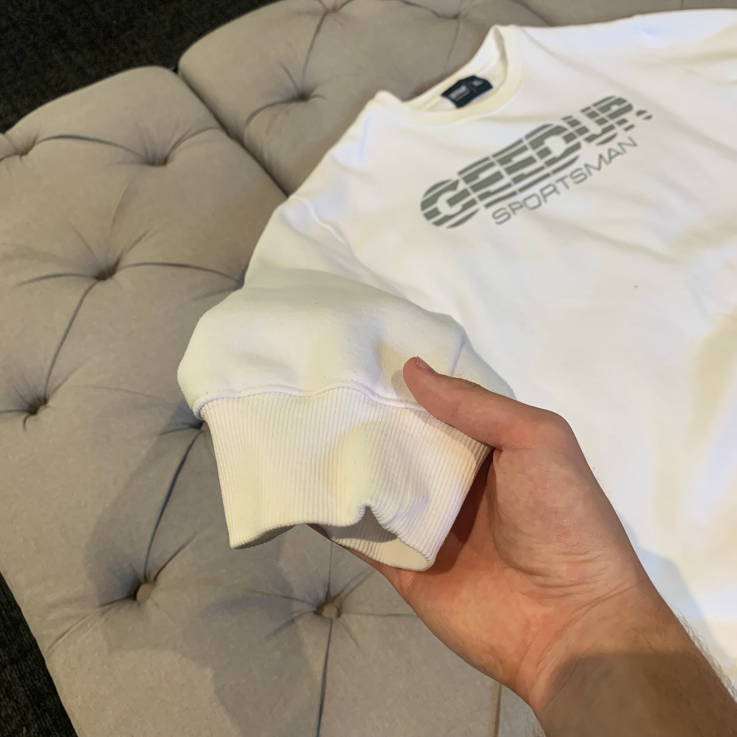 Geedup Sportsman Crewneck 'White Black' (Second hand)