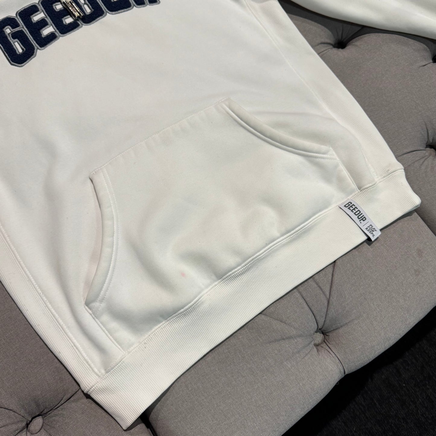 Geedup Play For Keeps Hoodie 'White Navy' (Second hand)