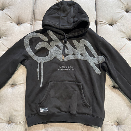 Geedup Handstyle Hoodie 'Black Grey' (Second hand)