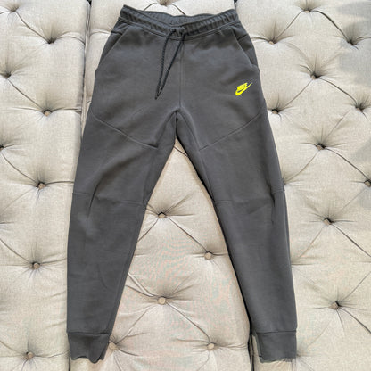 Nike Tech Fleece Track Pants 'Dark Grey/Neon Green' (Second hand)