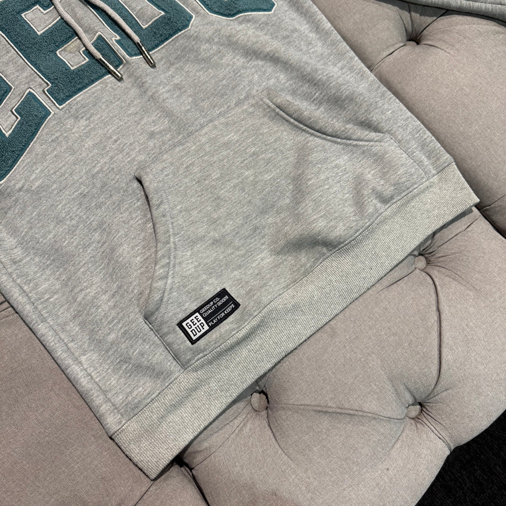 Geedup Team Logo Hoodie 'Grey Aqua' (Second hand)