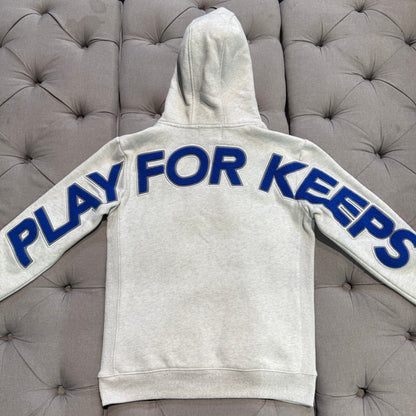 Geedup Play For Keeps Hoodie 'White Marle Blue' (Second hand)