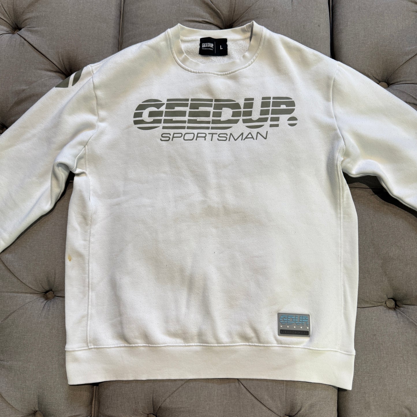 Geedup Sportsman Crewneck 'White Grey' (Second hand)