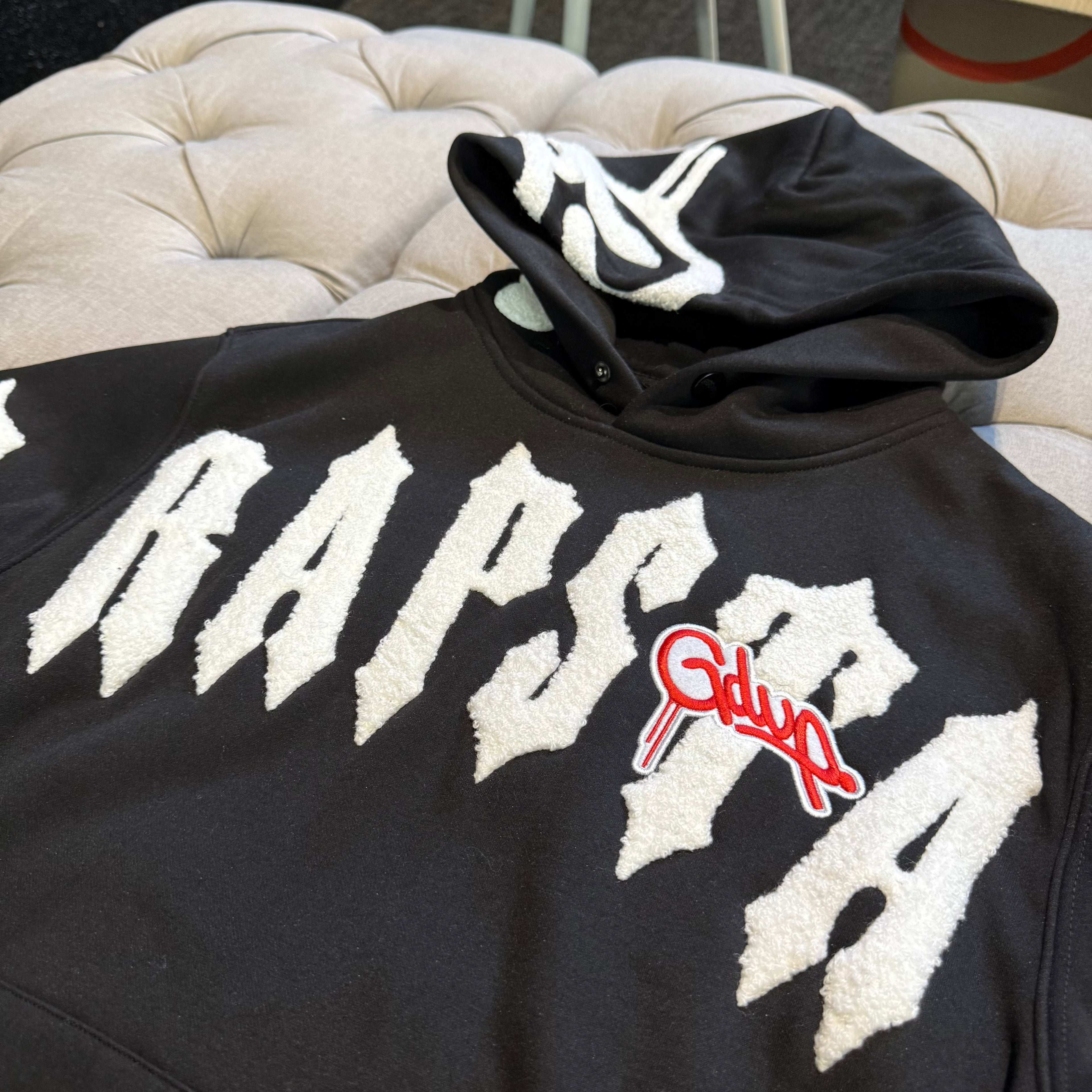 Geedup Handstyle x Trapstar Irongate Arch Hoodie 'Black White' (Brand New)