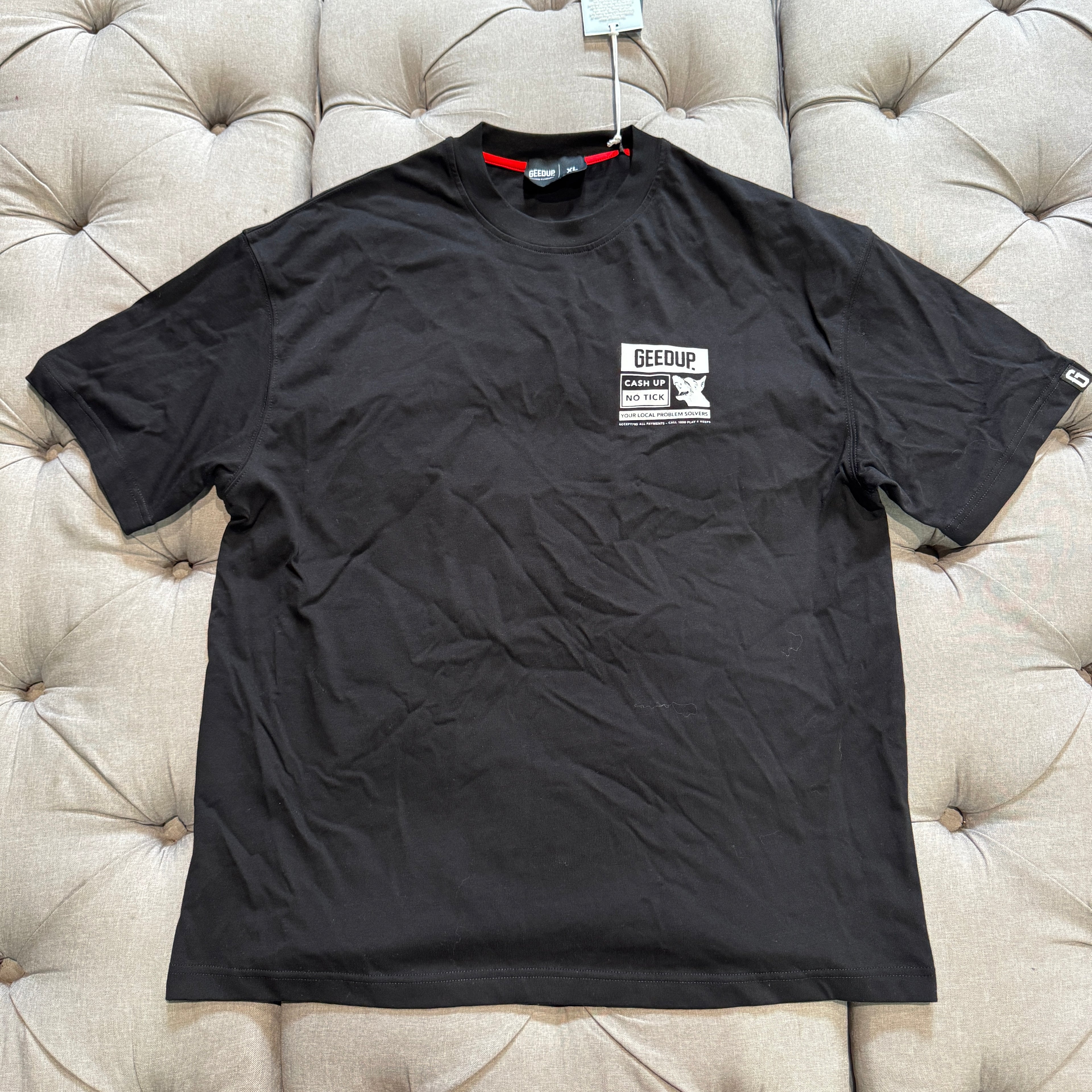 Geedup Cash Up No Tick T-Shirt  'Black White' (Brand New)