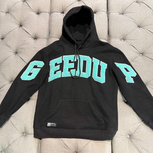 Geedup Team Logo Hoodie 'Black Teal' (Second hand)