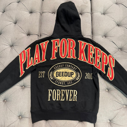 Geedup Play For Keeps Forever Hoodie 'Black Red Gold' (Second hand)