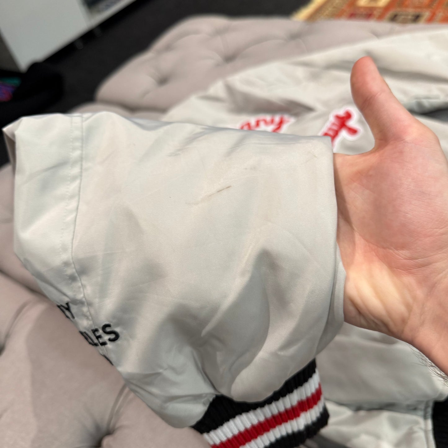 Geedup Company Varsity Bomber Jacket 'Grey/Red' (Second hand)