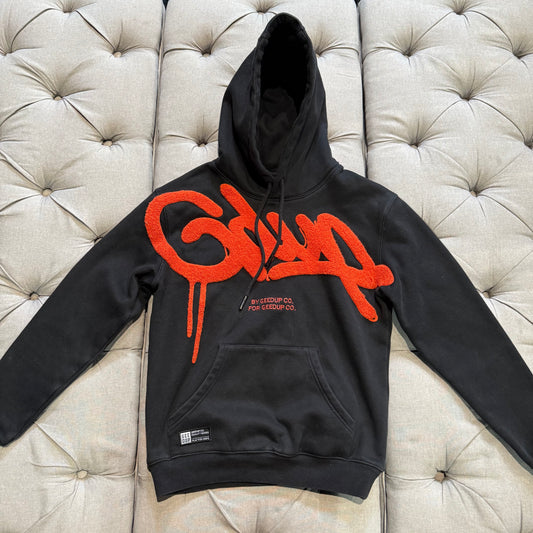 Geedup Handstyle Hoodie 'Black Burnt Orange' (Second hand)
