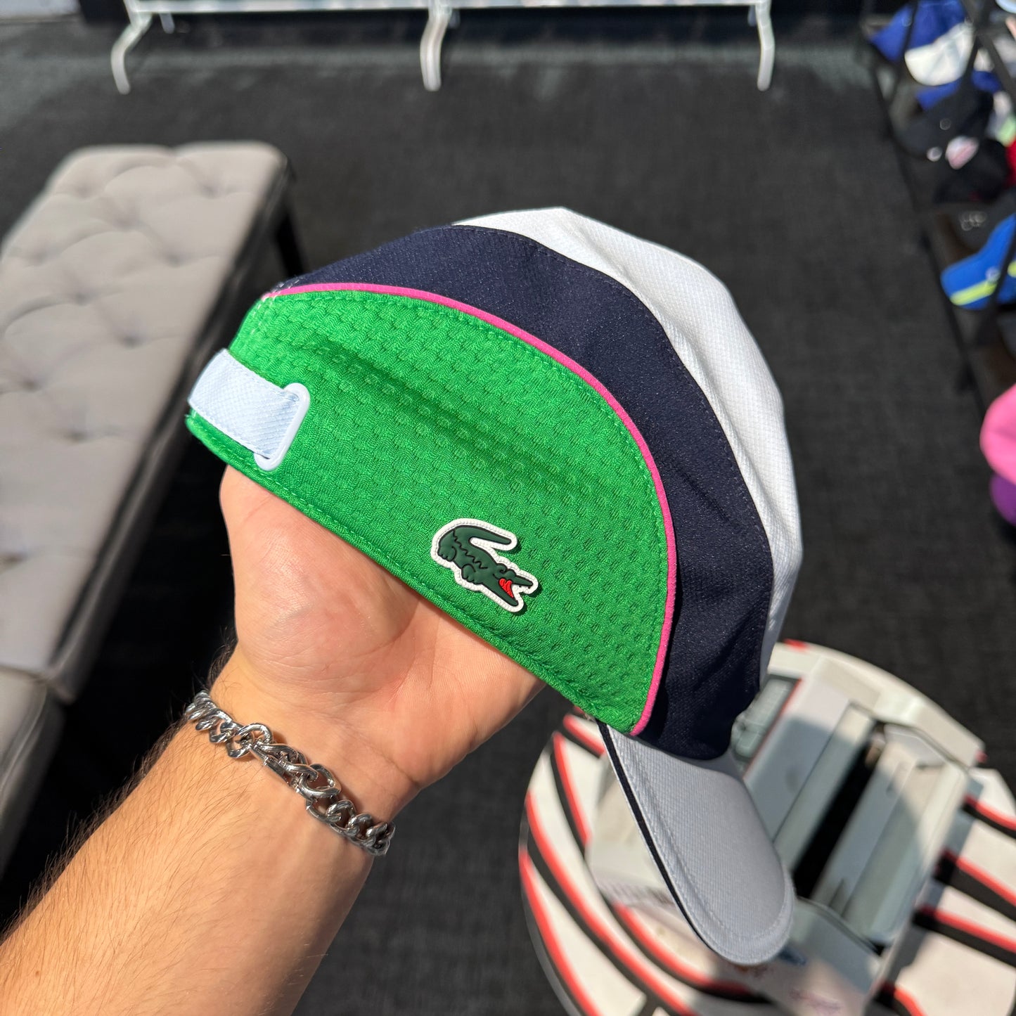 Lacoste Diamond Taffeta Tennis Cap 'Blue Green Pink' (Second hand)