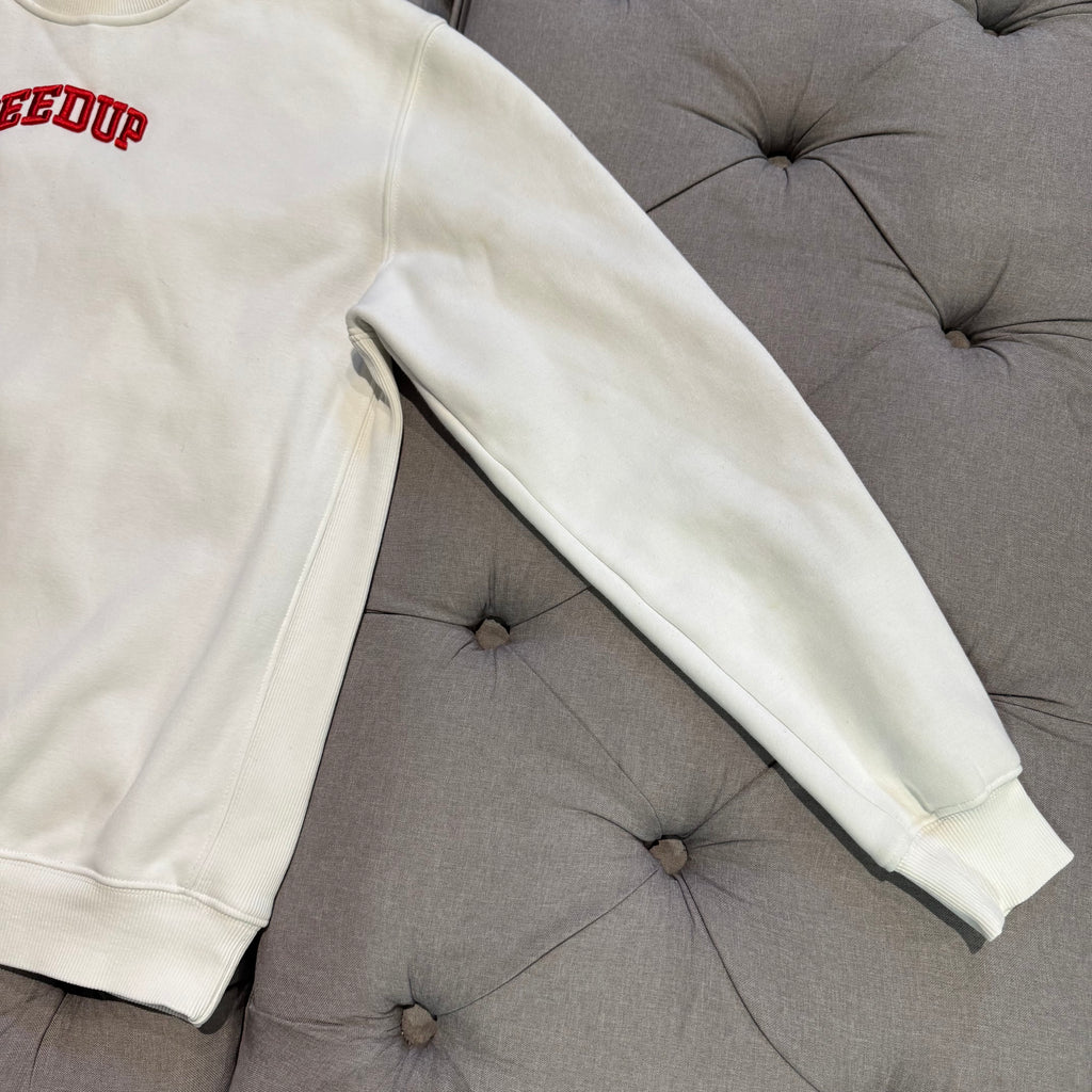 Geedup Strong-Arm Dept Crewneck 'White Red' (Second hand)