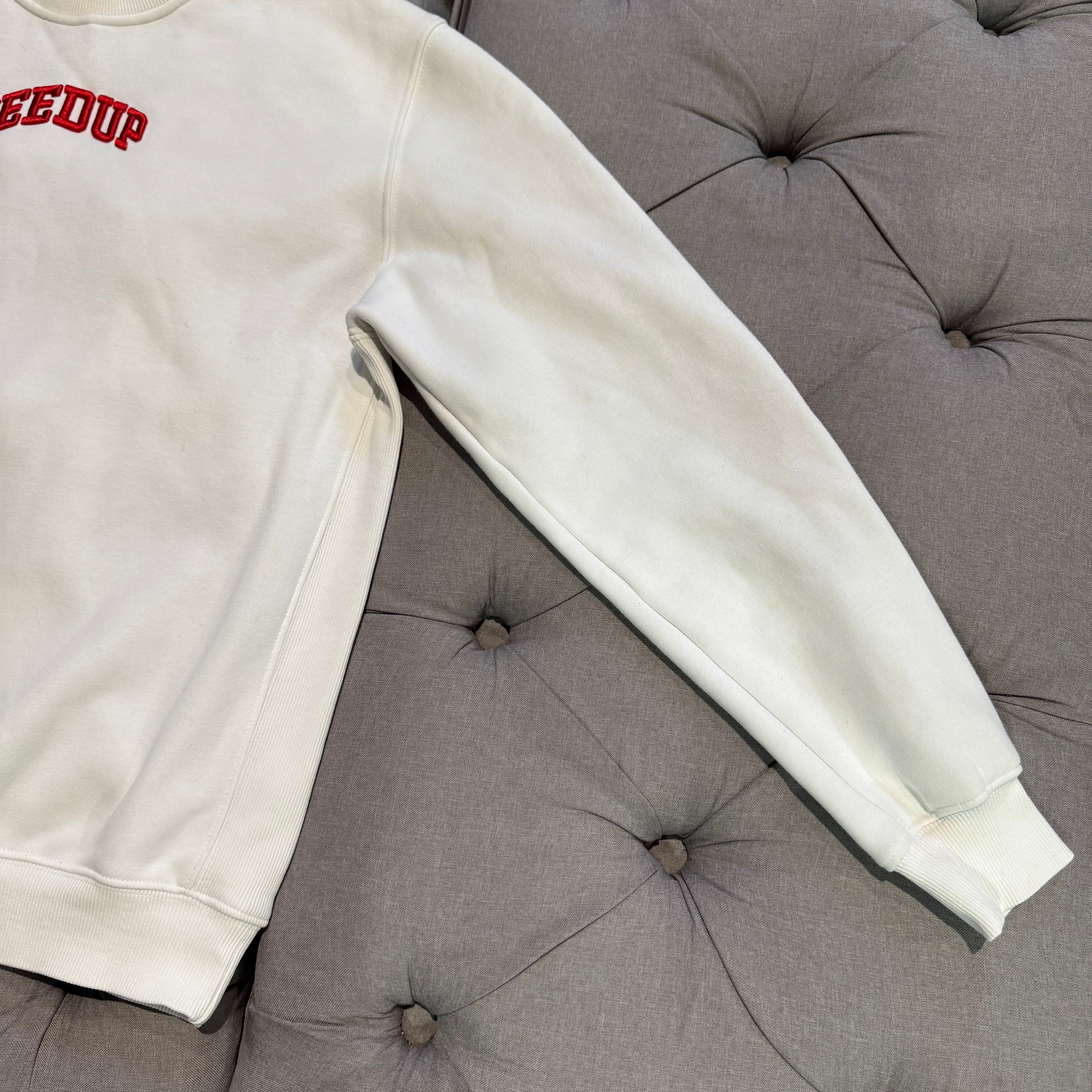 Geedup Strong-Arm Dept Crewneck 'White Red' (Second hand)