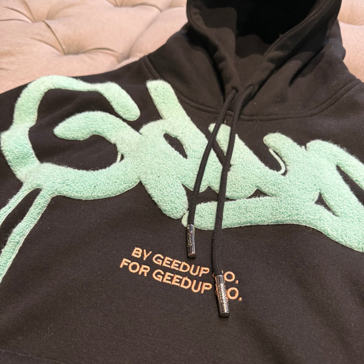 Geedup X Ardee Handstyle Hoodie 'Black Teal Peach' (Second hand)