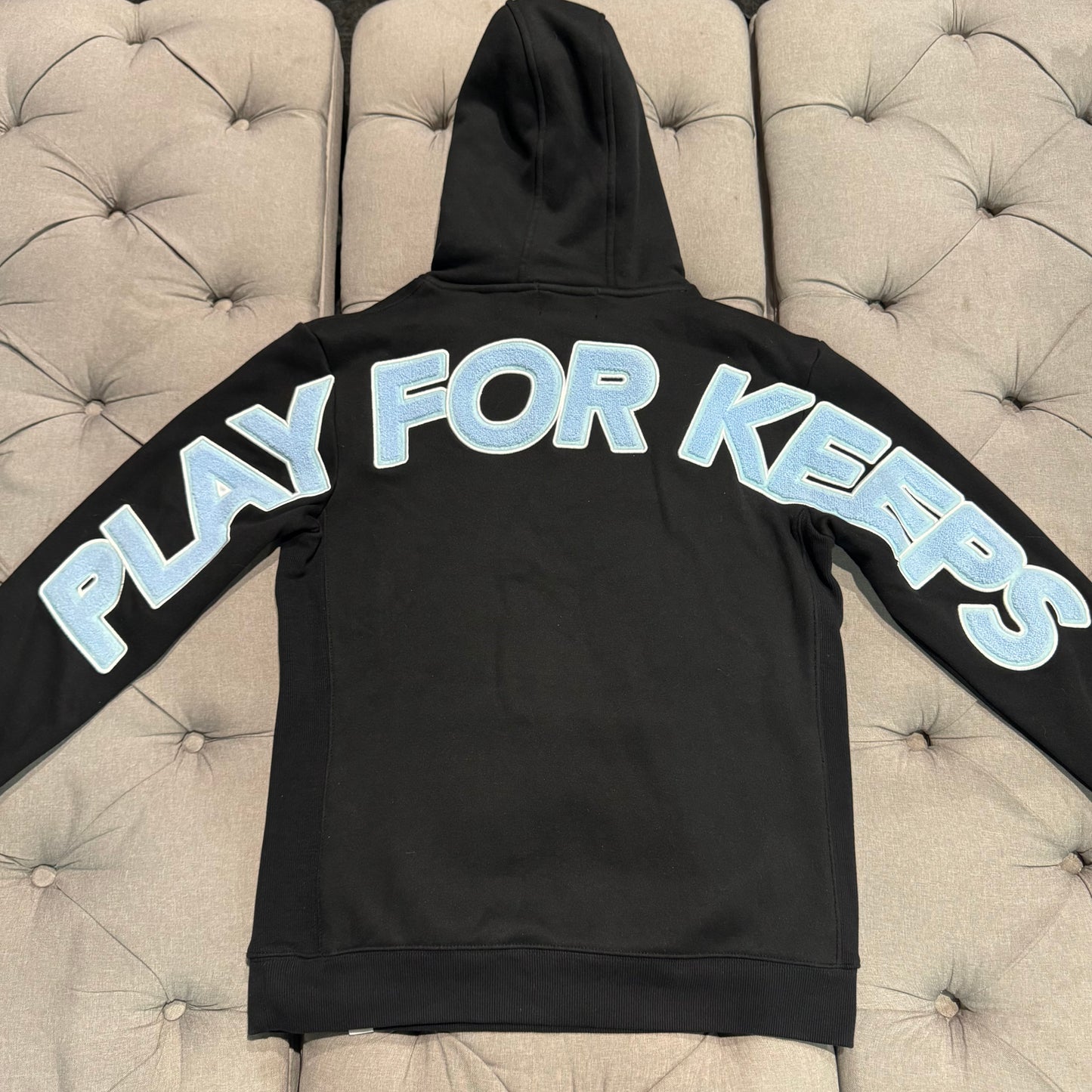 Geedup Play For Keeps Hoodie 'Black Baby Blue' (Second hand)