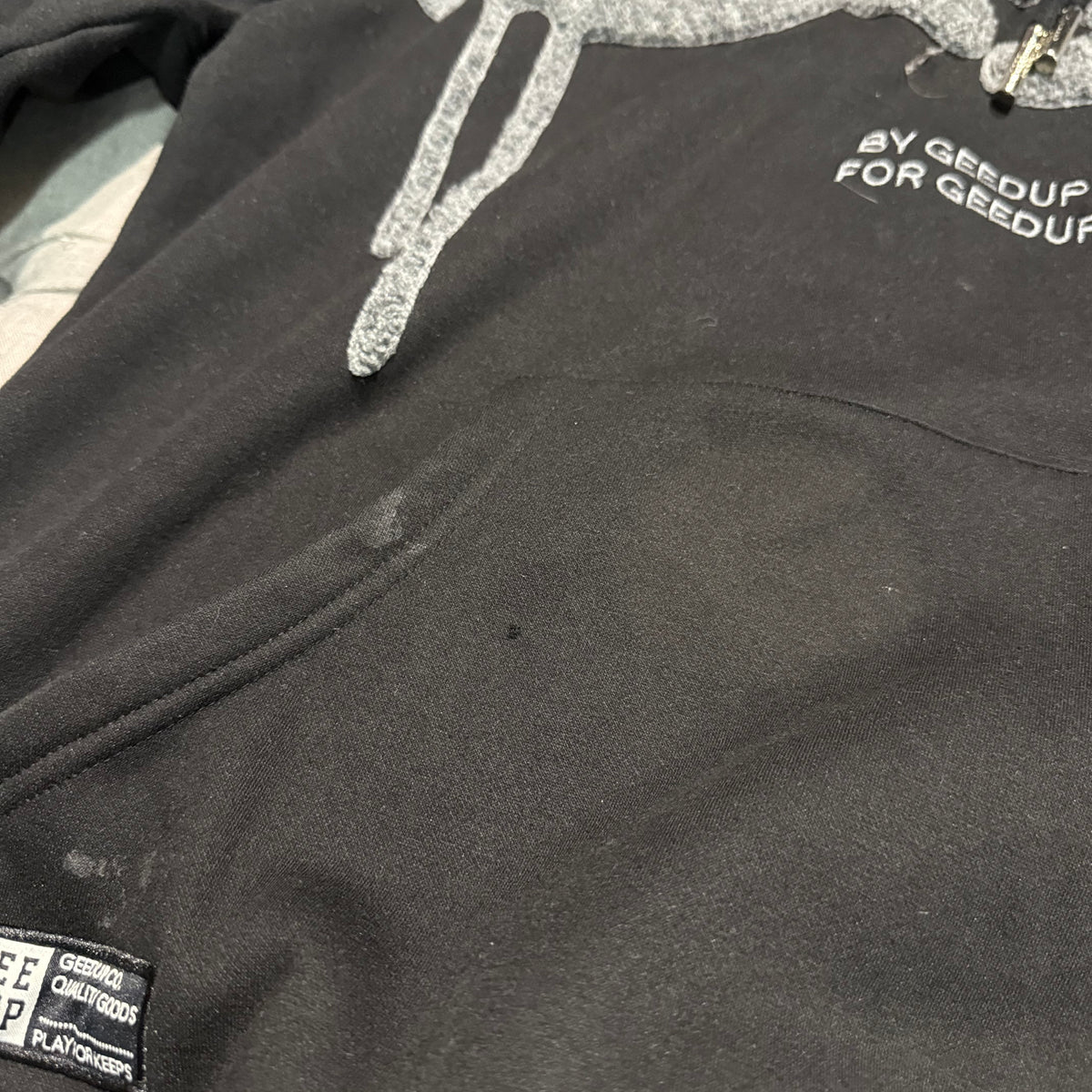 Geedup Handstyle Hoodie 'Black Grey' (Second hand)