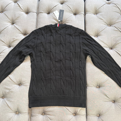 Tommy Hilfiger Pure Wool Cable Knit Jumper 'Black'