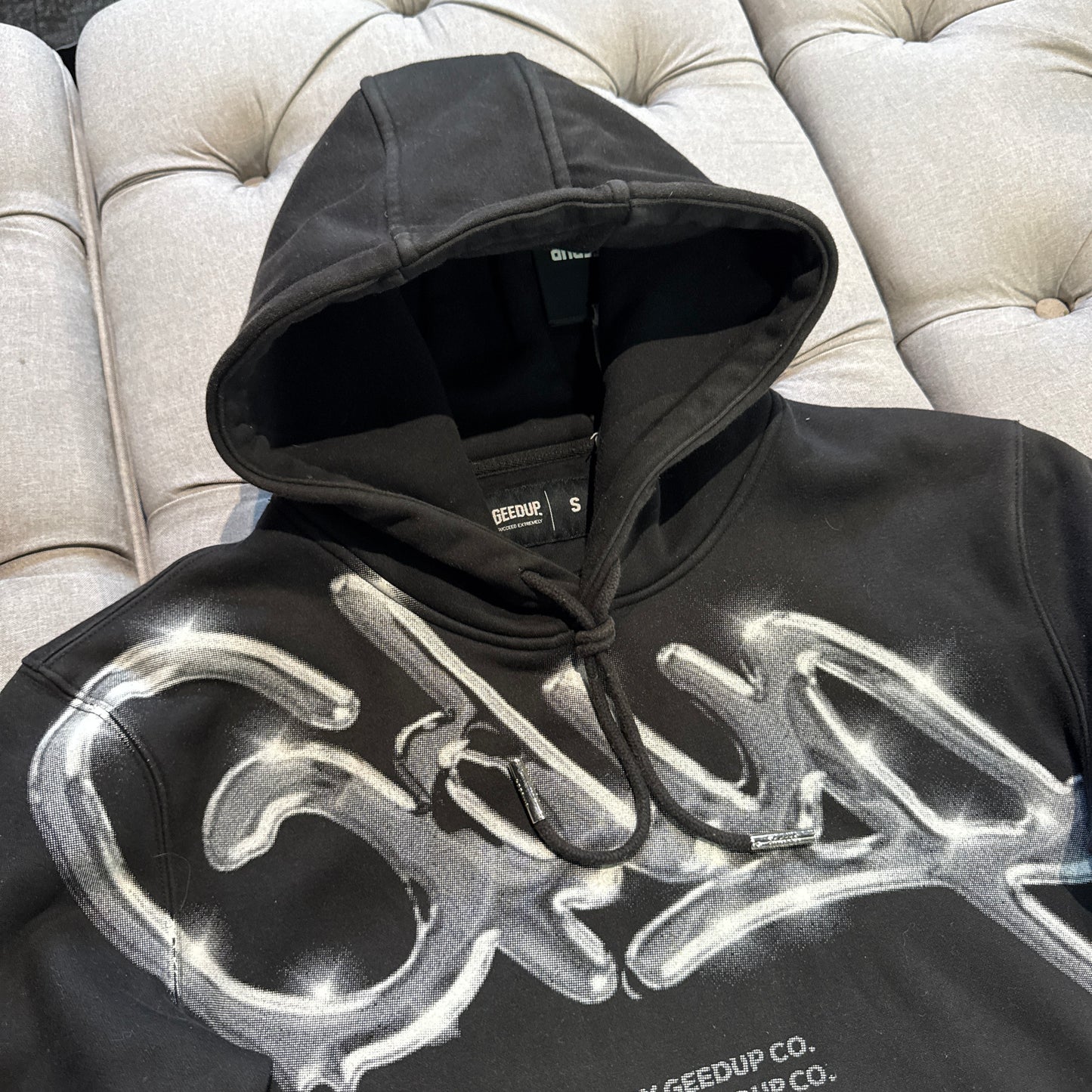 Geedup Handstyle Hoodie 'Black Chrome Spray' (Second hand)