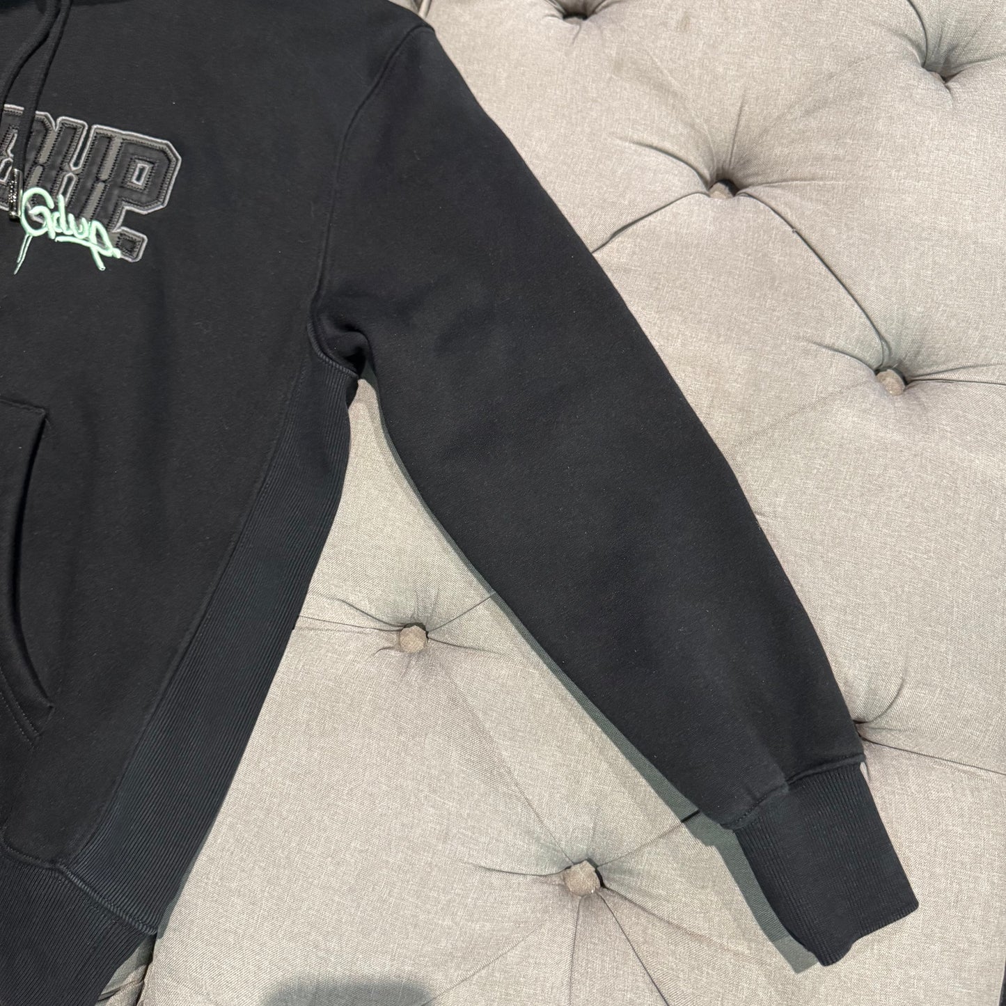 Geedup Play For Keeps Handstyle Hoodie 'Black Teal' (Second hand)