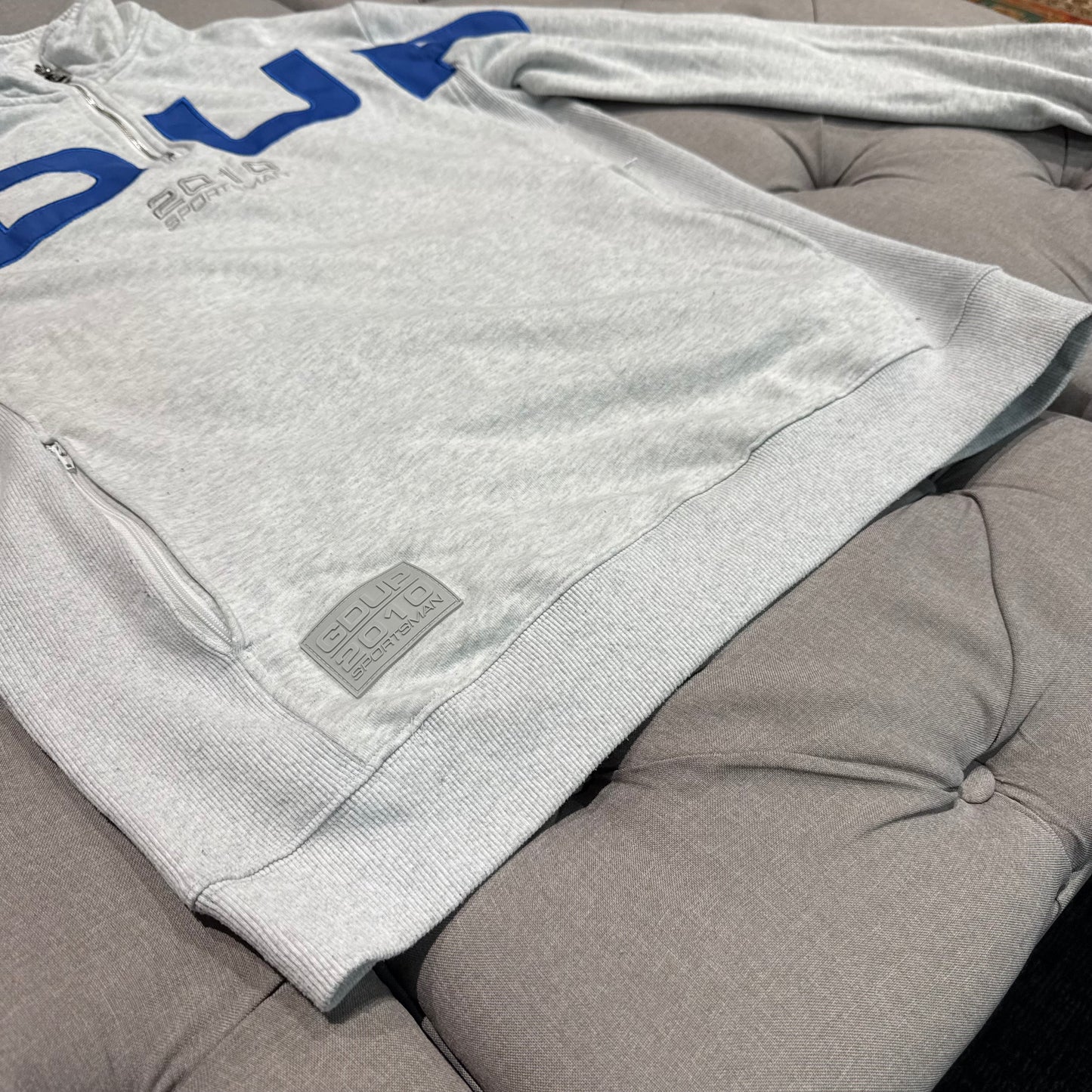 Geedup Since 2010 Sportsman Quarter Zip 'White Marle Blue' (Second hand)
