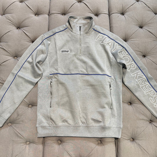 Geedup Play For Keeps Qtr Zip 'Grey/Blue' (Brand New)