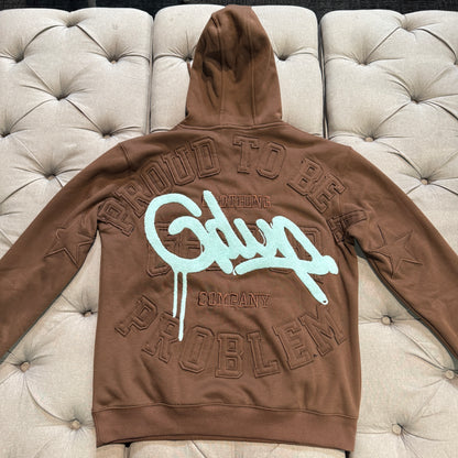 Geedup Proud To Be A Problem Hoodie 'Brown Teal' (Second hand)