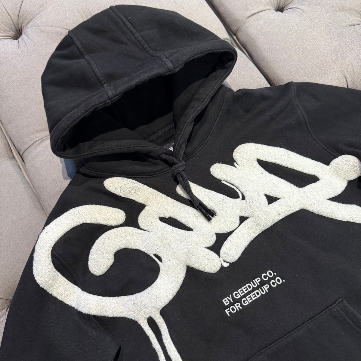 Geedup Handstyle Hoodie 'Black White' (Second hand)