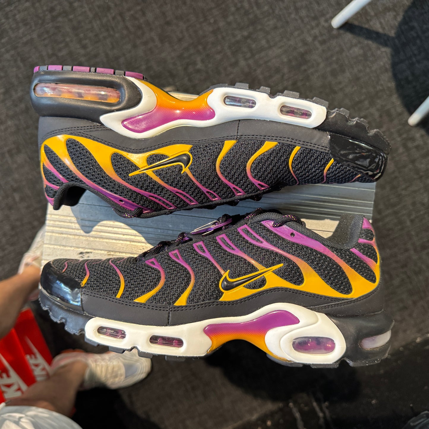 Nike Air Max Plus TN 'Black University Gold Viotech Purple' (Brand New)