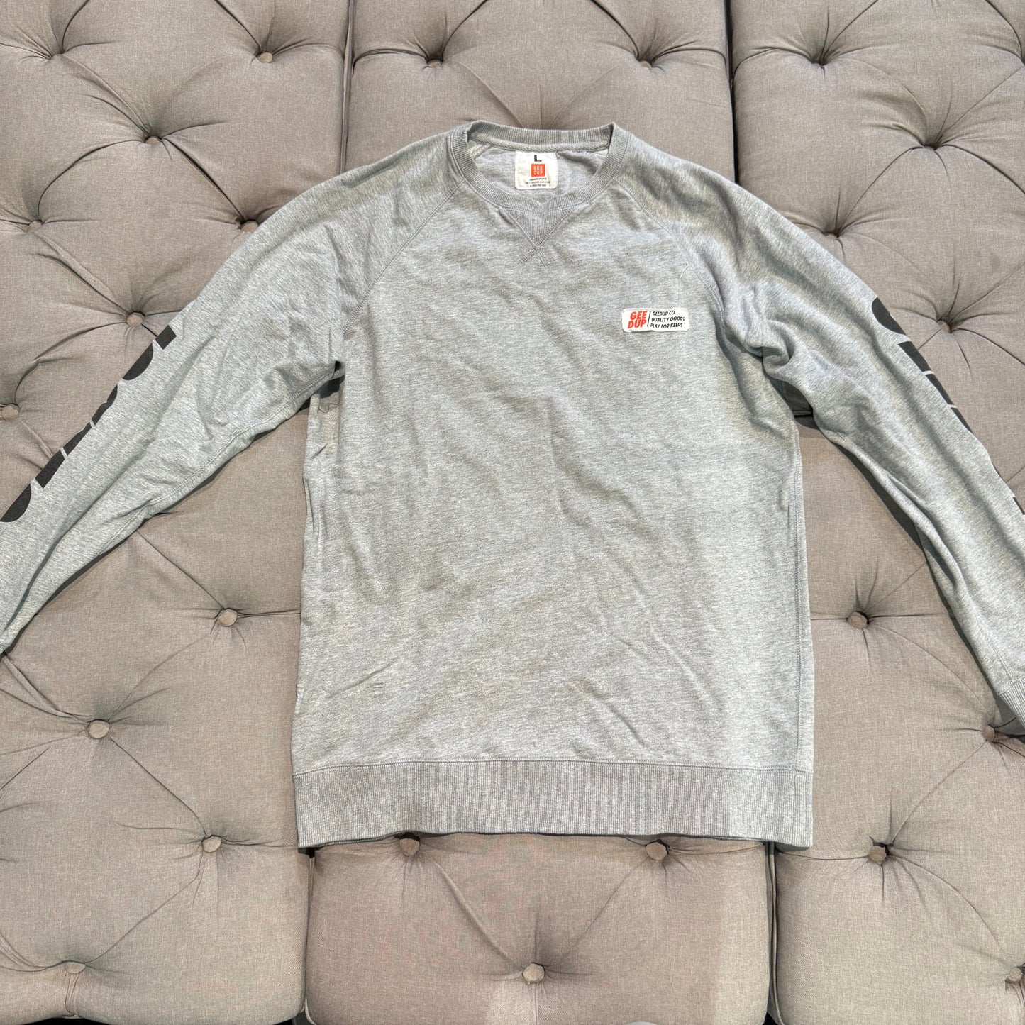 Geedup Sports Arm Logo Crewneck 'Grey Black' (10+ YEAR OLD RELEASE) (Second hand)