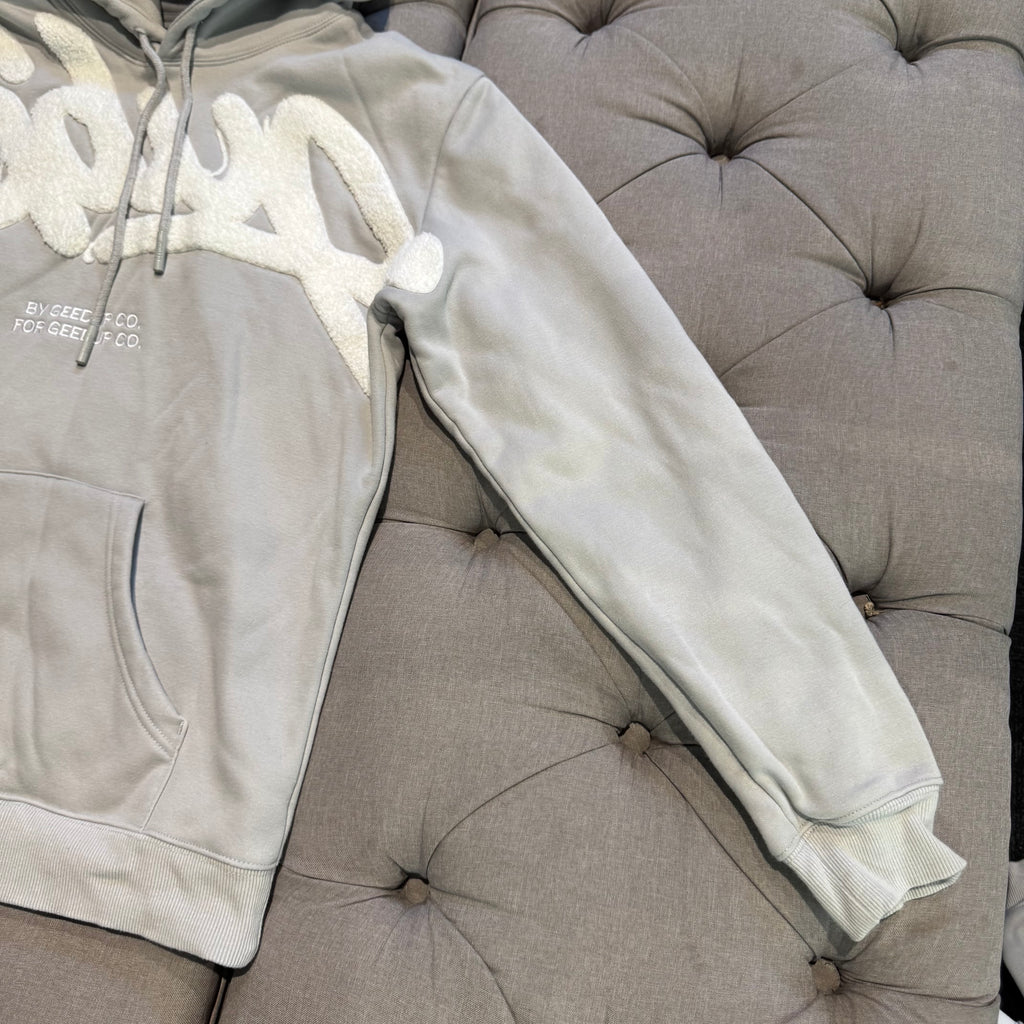 Geedup Handstyle Hoodie 'Grey White' (Second hand)