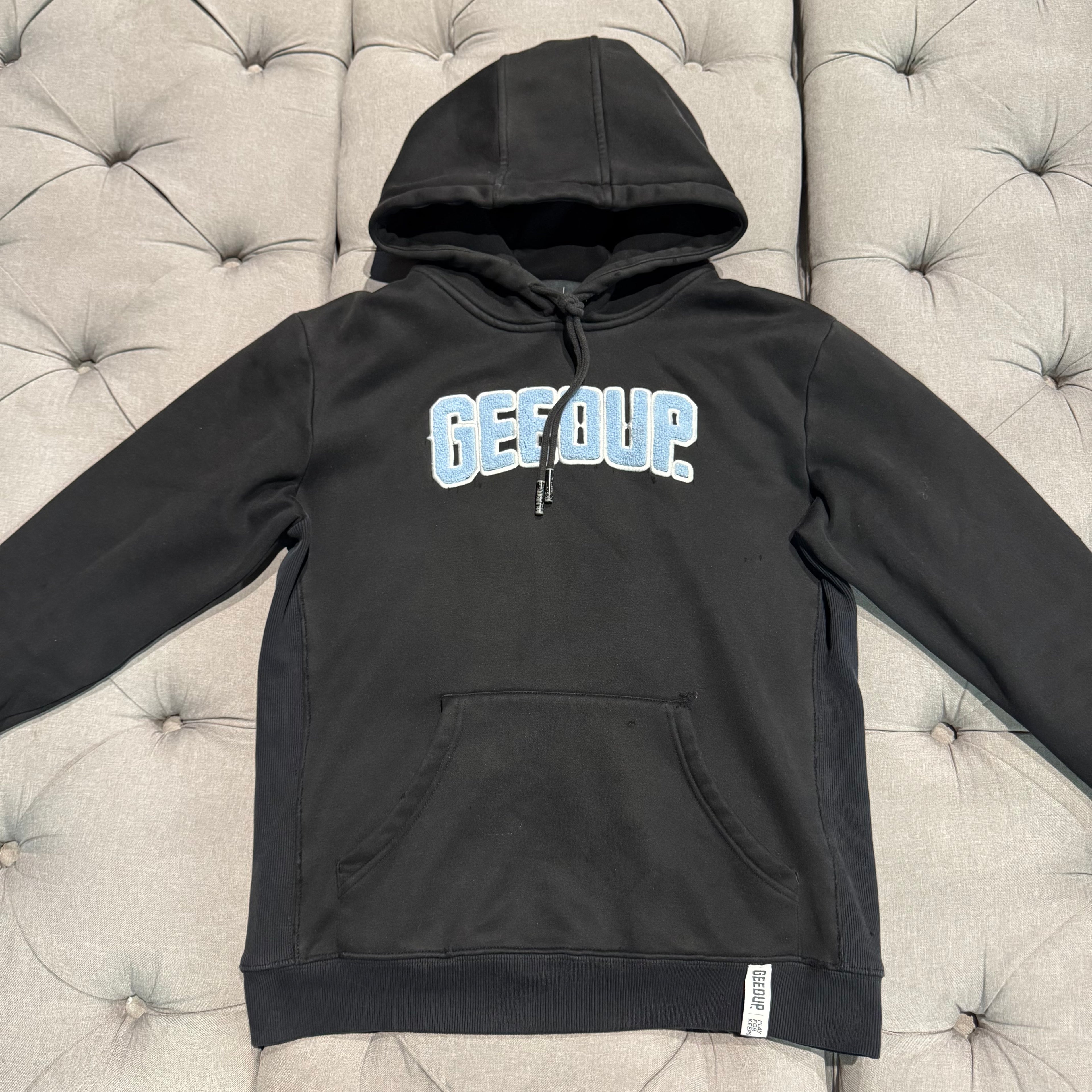Geedup Play For Keeps Hoodie 'Black Baby Blue' (Second hand)