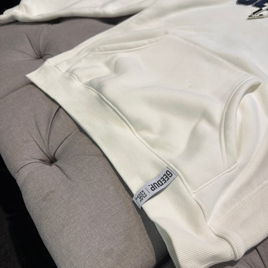 Geedup Play For Keeps Hoodie 'White Navy' (Second hand)