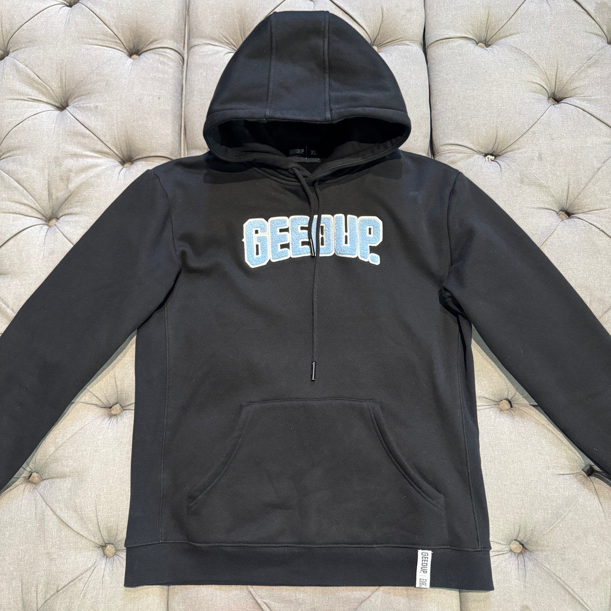 Geedup Play For Keeps Hoodie 'Black Baby Blue' (Second hand)