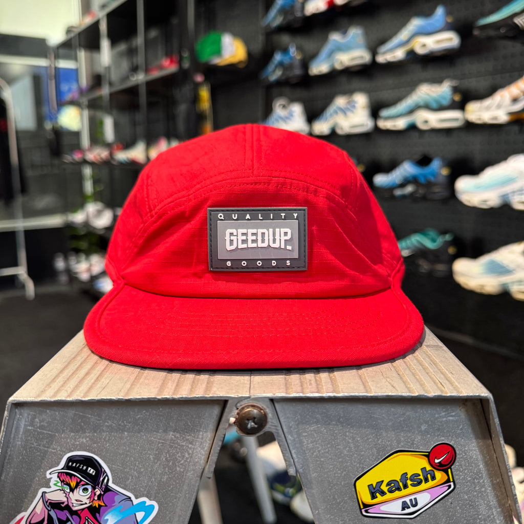 Geedup Core Logo Ripstop 5 Panel Hat 'Red' (Brand New)