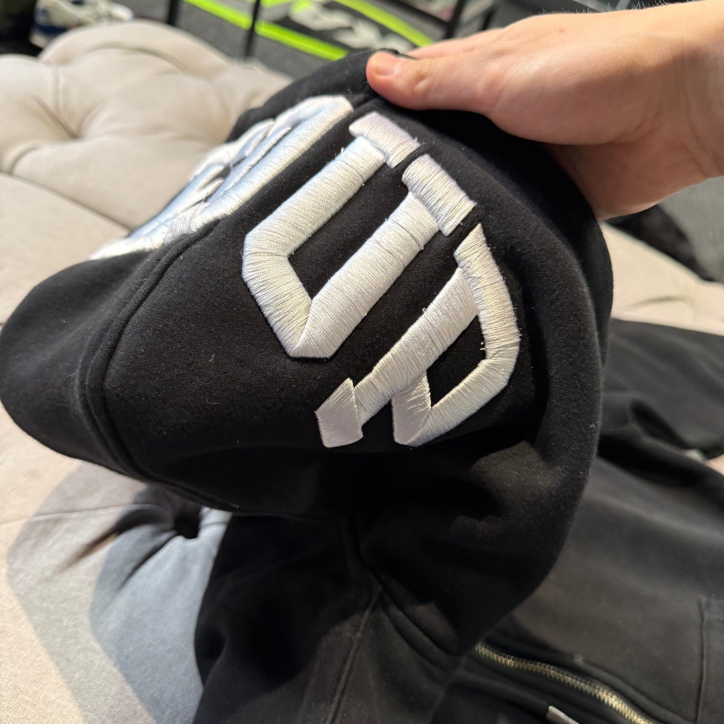 Geedup Hood Logo Zipup Hoodie 'Black White' (Second hand)