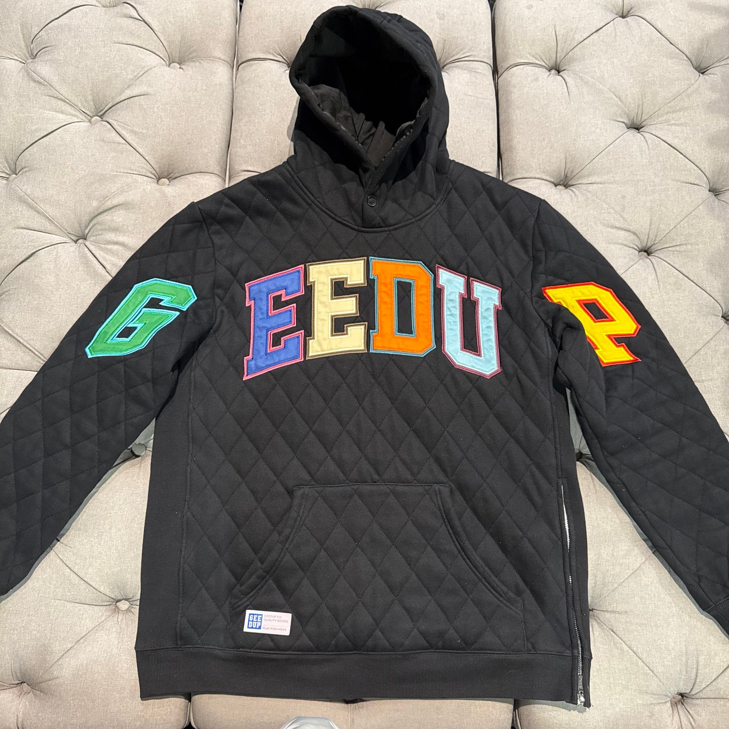Geedup Team Logo Hoodie 'Holy Grail Multi Color 2.0 Quilt' (Second hand)