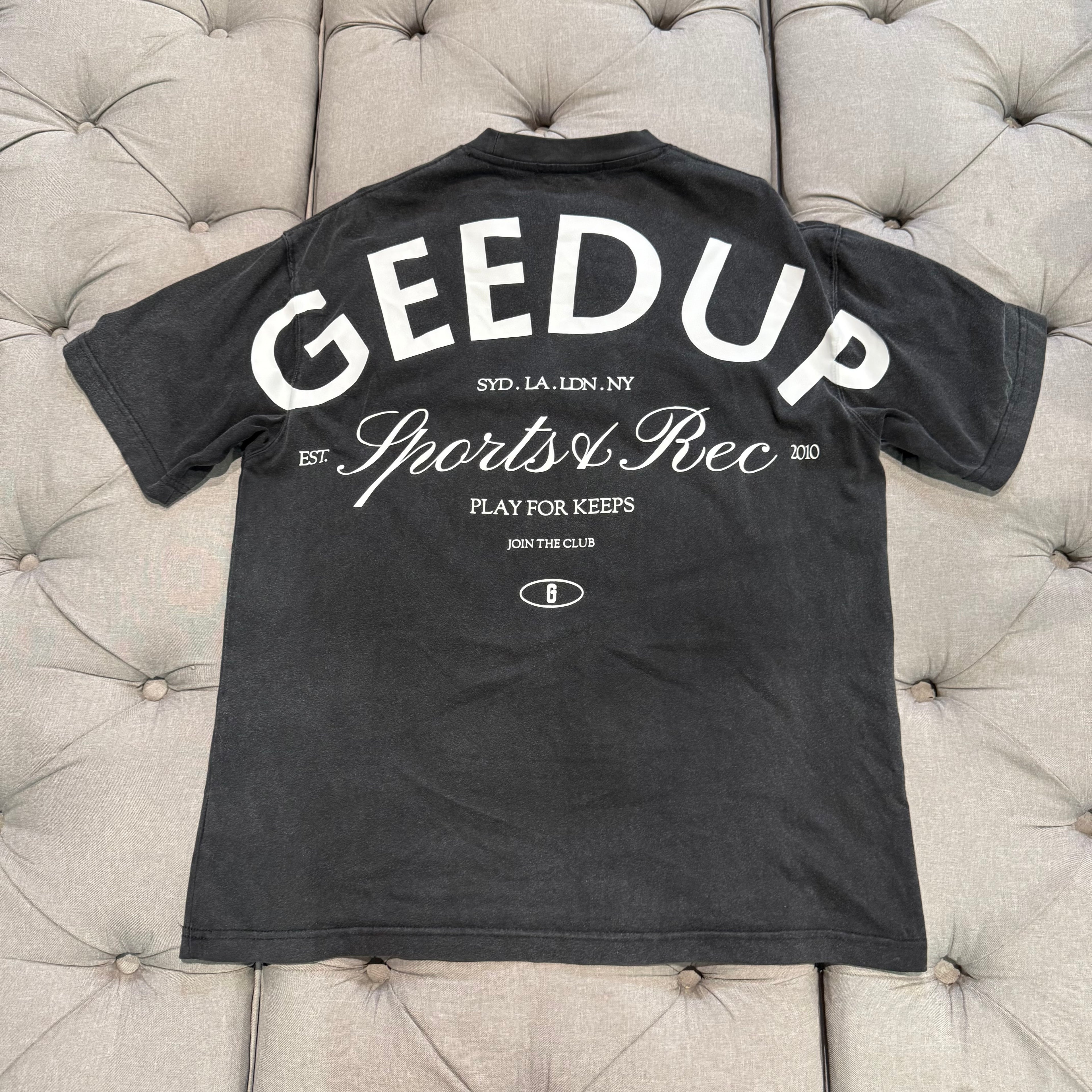 Geedup Sports Rec T-shirt 'Washed Black' (Second hand)
