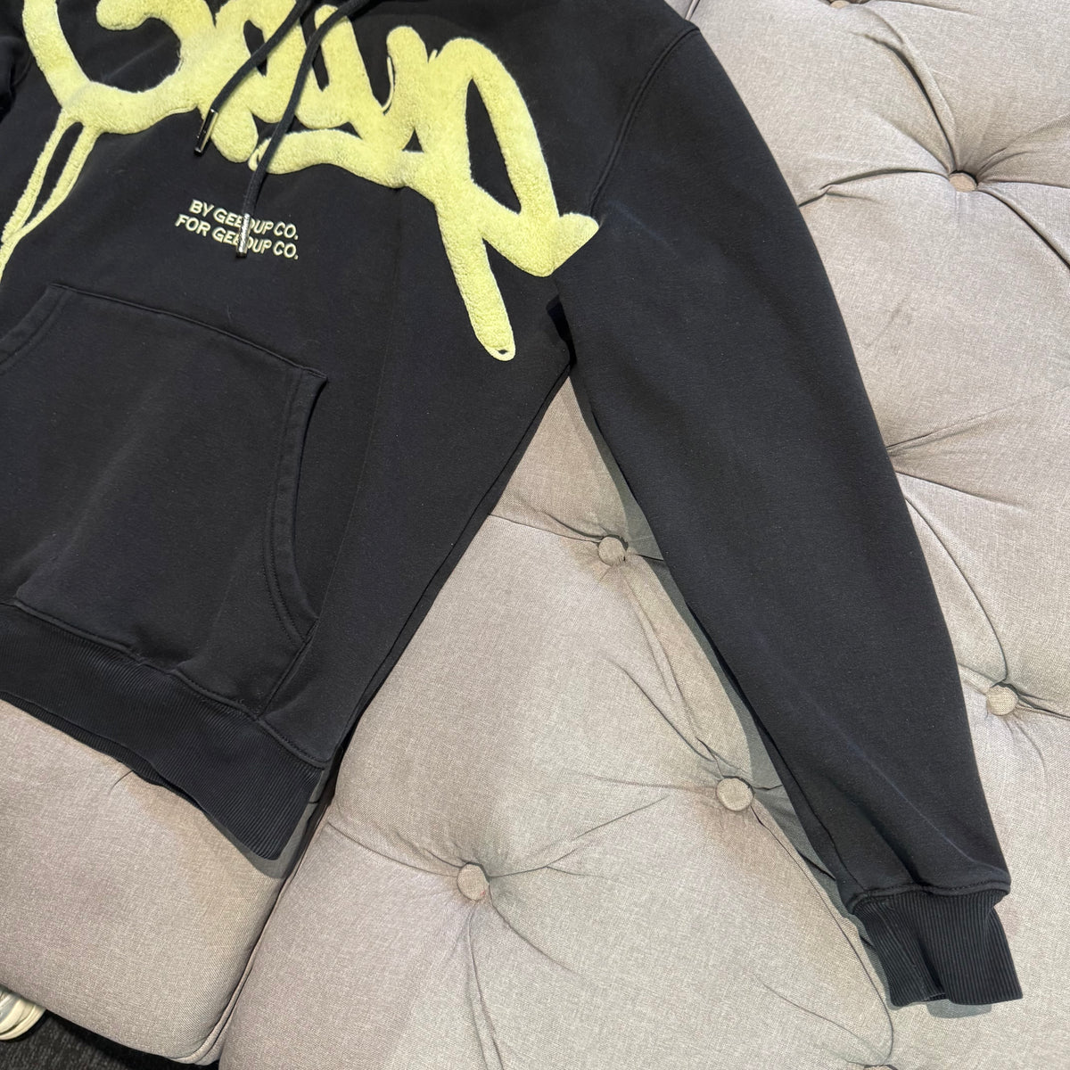 Geedup Handstyle Hoodie 'Black Hyper Yellow' (Second hand)