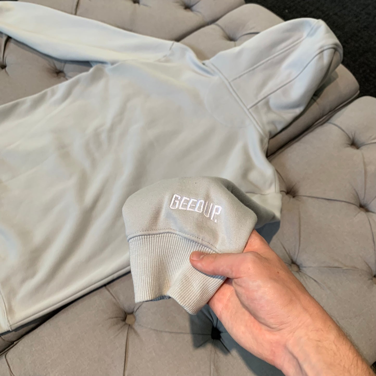 Geedup Handstyle Hoodie 'Grey/White' (Second hand)