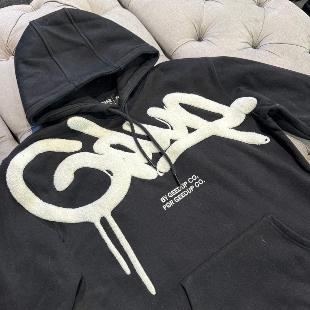 Geedup Handstyle Hoodie 'Black White' (Second hand)